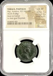 西暦161-180年 パウタリア・トラキア ローマのマルクス・アウレリウス カエサル AE 24 NGC CHOICE VF｜WORLD RESOURCE【KING店】