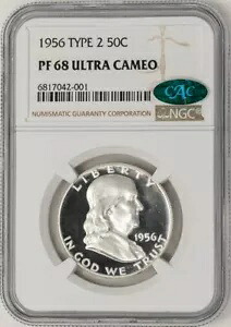 1956 フランクリン ハーフ 50c タイプ 2 PF68 PR68 UCAM NGC ~ CAC 947201-1｜WORLD RESOURCE【KING店】