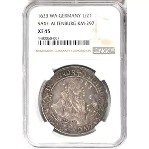 1623 WA ドイツ州サックス - アルテンブルク 1/2 ターラー、NGC XF 45｜WORLD RESOURCE【KING店】