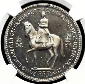 イギリス。 1953 エリザベス 2 世戴冠式プルーフ クラウン、NGC PF66 カメオ