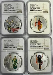 NGC PF70 2002 中国京劇 1 オンス シルバー カラーコイン セット COA 付き｜WORLD RESOURCE【KING店】