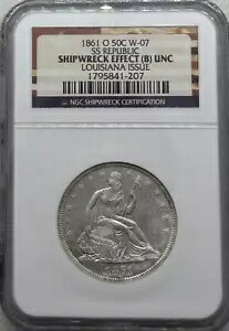 1861年 O 半ドル リバティ 着席 NGC 難破船効果 SS リパブリック|WORLD RESOURCE【KING店】