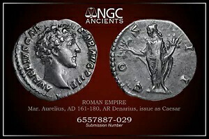 マルクス アウレリウス カエサル 古代コイン NGC XF。 AR デナリウス AD 161 ~ 180。 A1199|WORLD RESOURCE【KING店】