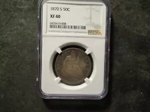 1870-S NGC XF 40 シーテッド リバティ ハーフダラー プレミアム コイン SLABZ｜WORLD RESOURCE【KING店】
