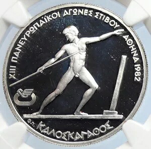 1981 ギリシャ 1982 パン ヨーロッパ ゲーム 陸上競技 PRF シルバー 250 ドクター コイン NGC i105914｜WORLD RESOURCE【KING店】