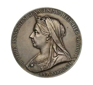 1897 ビクトリア ダイヤモンド ジュビリー 56mm シルバー メダル - NGC MS63