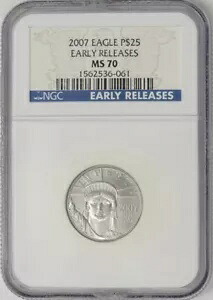 2007 $25 アメリカン プラチナ イーグル 自由の女神 初期リリース MS70 NGC｜WORLD RESOURCE【KING店】