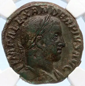 SEVERUS ALEXANDER 233AD ローマ セステルティウス ソル 古代ローマ コイン NGC VF i60270|WORLD RESOURCE【KING店】