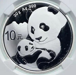 2019 CHINA PANDA MOM カブ付き プルーフ シルバー 10 元中国コイン NGC MS70 i86683|WORLD RESOURCE【KING店】