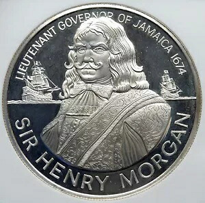 1974 ジャマイカ サー ヘンリー モーガン ロイヤル 中尉 プルーフ シルバー $10 コイン NGC i85350|WORLD RESOURCE【KING店】