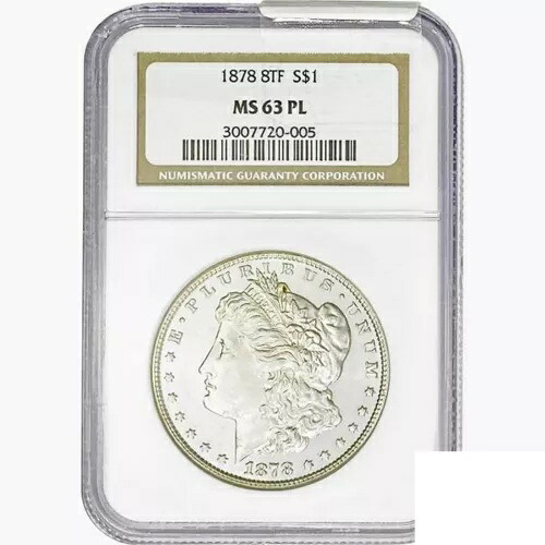 1878 8TF モーガン シルバー ダラー コイン NGC MS63 PL