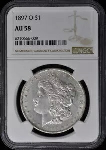 1897-O モルガン ドル S$1 NGC AU58