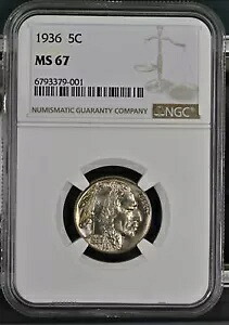1936 P バッファロー ニッケル NGC MS-67