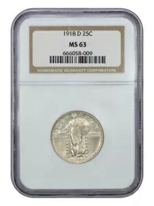 1918-D 25C NGC MS63 - スタンディング リバティ クォーター
