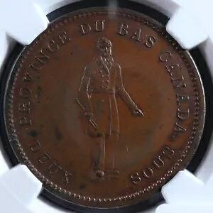 LC-9A3 NGC MS-63 BN 1 ペニー トークン 1837 Bas Lower Canada City Bank Breton 521｜WORLD RESOURCE【KING店】
