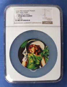 2021 パラオ 3オンス シルバー プルーフ $20 コイン 「マイクロモザイク - グリーンの少女」 NGC PF70｜WORLD RESOURCE【KING店】