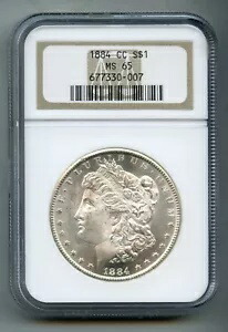 1884 CC モーガン シルバー ダラー NGC MS 65