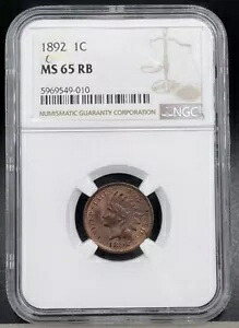 1892 インディアン セント 1C NGC MS 65 RB D162