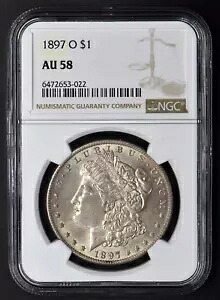 1897-O モーガン シルバー ダラー AU58 NGC ニューオーリンズ $1 - COINGIANTS -
