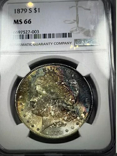 1879 S モーガン $ NGC MS 66??ゴージャスで鮮やかな深い色合い??素晴らしい光沢｜WORLD RESOURCE【KING店】