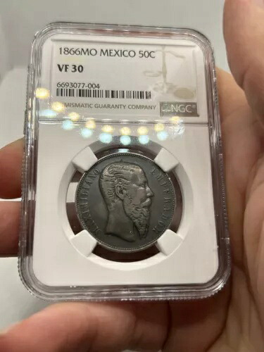 1866Mo メキシコ 50 センタボス マクシミリアン帝国、NGC VF 30!レアコイン***｜WORLD RESOURCE【KING店】