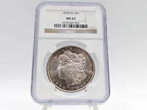 1878-CC NGC MS63 モーガン シルバー ダラー **深い光沢、ゴージャスな標本** 249-001