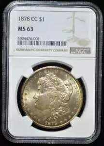 1878-CC モーガン ドル MS63 NGC フリーシップ