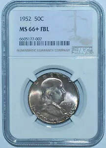 1952 NGC MS66+FBL フルベルライン フランクリン ハーフダラー｜WORLD RESOURCE【KING店】 236,610円