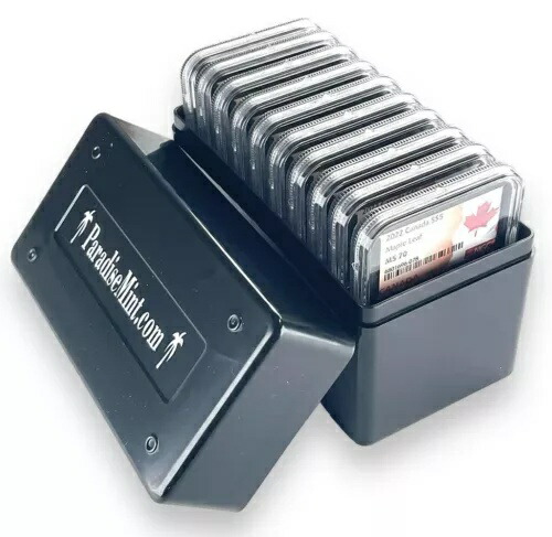 10 x 2022 カナダ 1 オンス シルバー メープル リーフ NGC MS70 ブラック コア フラグ ラベル ブラック ケース