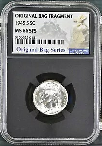 1945 S ジェファーソン ニッケル NGC MS-66 5FS オリジナル バッグ シリーズ レリック ラベル 3015
