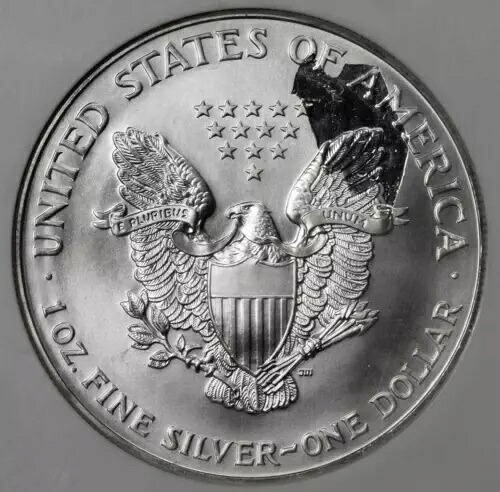 1999 NGC MS67 Huge Struck ThruSilver American Eagle Dollar Mint Error｜WORLD RESOURCE【KING店】