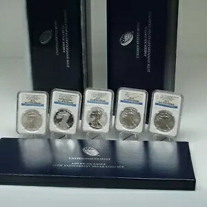2011 アメリカン シルバー イーグル 5 コイン 25 周年記念 MS69/PF69 早期リリース ASE｜WORLD RESOURCE【KING店】 236,115円