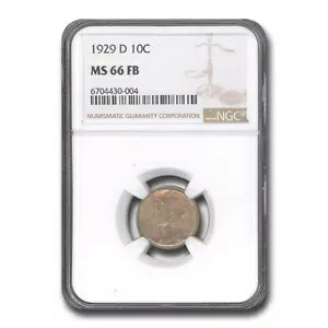 1929-D マーキュリー ダイム MS-66 NGC (FB)