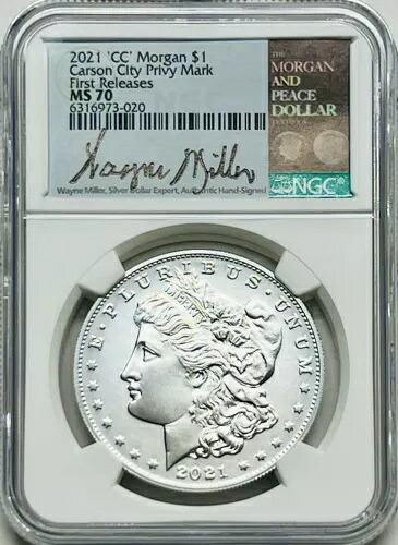 2021CC モーガン シルバー ドル NGC MS70 プライベート マーク ミラー 1st リリース カーソンシティ 237,600円