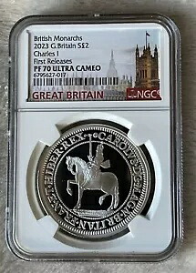 2023 イギリス 1オンス シルバー プルーフ NGC PF70 UCAM チャールズ I 英国君主 FR