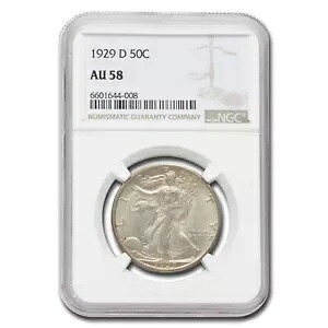 1929-D ウォーキング リバティ ハーフダラー AU-58 NGC