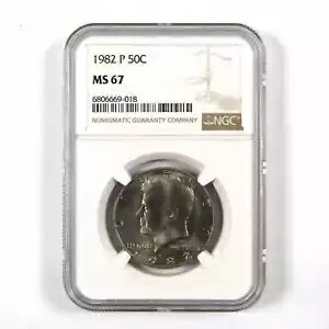 1982 P ケネディ ハーフダラー MS 67 NGC クラッド 50c 未流通 SKU:I9761