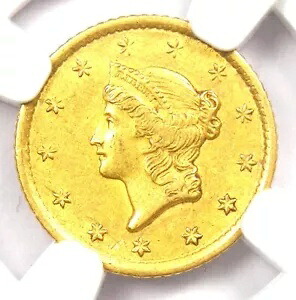 1853-O リバティ ゴールド ダラー ニューオーリンズ G$1 コイン。認定 NGC AU58 - 希少な日付｜WORLD RESOURCE【KING店】