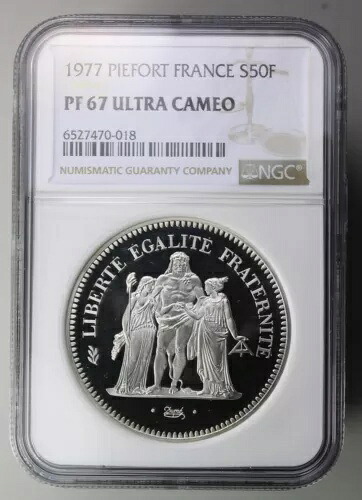 フランス 1977 シルバー 50 フラン ピエフォール NGC PF67 UCAM ミンテージ 465!｜WORLD RESOURCE【KING店】