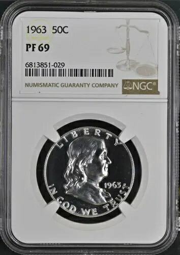1963年 シルバー プルーフ フランクリン ハーフダラー NGC PF69｜WORLD RESOURCE【KING店】