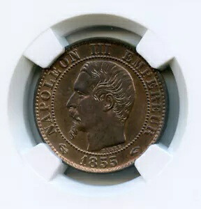 ナポレオン 3 世 5 セント 1855 パリ NGC Ms 64 RB|WORLD RESOURCE【KING店】