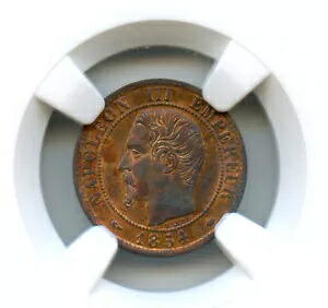フランス ナポレオン 3 世 1 ペニー 1854 Ma マルセイユ NGC Ms 65 RB|WORLD RESOURCE【KING店】