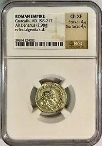 古代ローマ シルバー カラカラ 198-217 AD ローマ AR デナリウス NGC Choice XF｜WORLD RESOURCE【KING店】