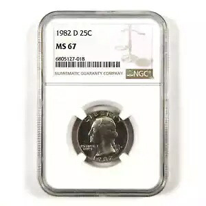 1982 D ワシントン クォーター MS 67 NGC クラッド 25c 未流通 SKU:I9550｜WORLD RESOURCE【KING店】