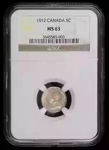 1912年 カナダ シルバー 5セント NGC MS-63｜WORLD RESOURCE【KING店】