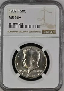 1982-P 50C ケネディ ハーフダラー NGC MS66+ 6613507-003｜WORLD RESOURCE【KING店】
