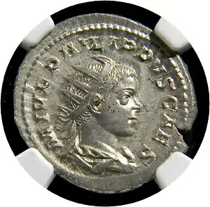 ローマコイン 247-249 フィリップ 2 世 ダブル デナリウス NGC CH AU (27-12)｜WORLD RESOURCE【KING店】