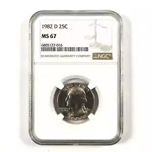 1982 D ワシントン クォーター MS 67 NGC クラッド 25c 未流通 SKU:I9552｜WORLD RESOURCE【KING店】
