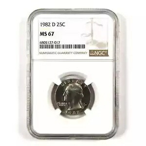 1982 D ワシントン クォーター MS 67 NGC クラッド 25c 未流通 SKU:I9551｜WORLD RESOURCE【KING店】