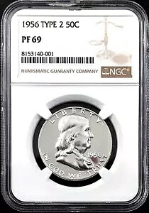 1956 タイプ 2 プルーフ フランクリン シルバー ハーフダラーは NGC によって PF 69 認定されました。 sku 0-001｜WORLD RESOURCE【KING店】